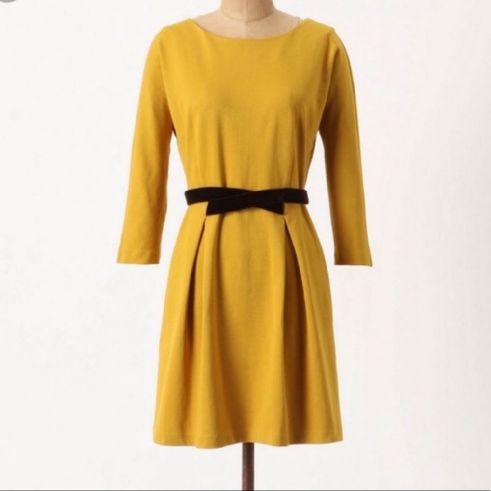 Anthropologie Mustard Dress